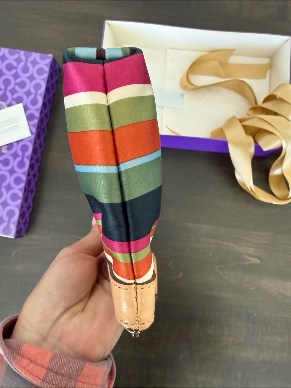 Coach Legacy Satin Striped Legacy Wristlet Clutch. Like New in Box! - Picture 7 of 10